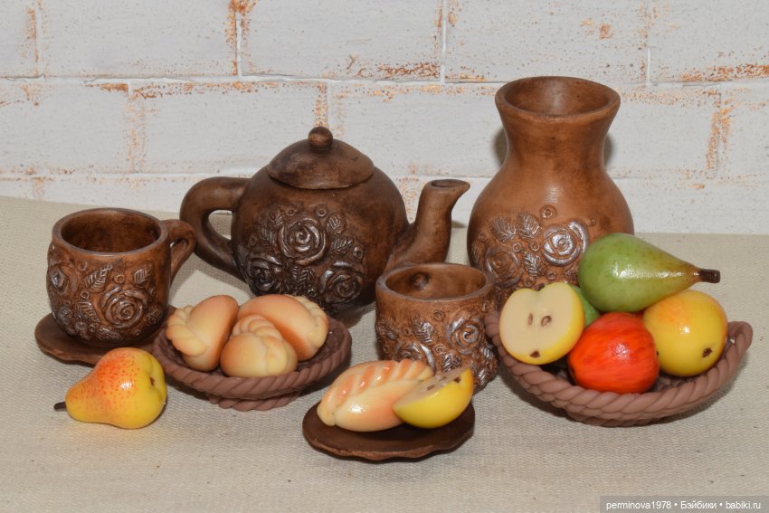 Чайный набор для кукол — Кукольная миниатюра своими руками: еда (фото 4)