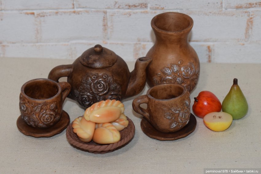 Чайный набор для кукол — Кукольная миниатюра своими руками: еда (фото 2)