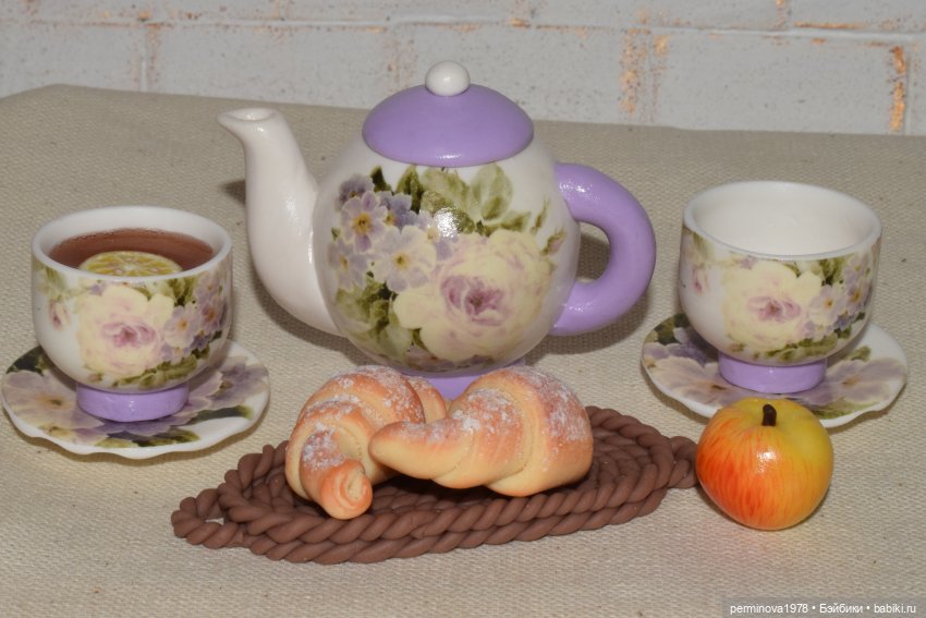 Чайный набор для кукол — Кукольная миниатюра своими руками: еда (фото 9)