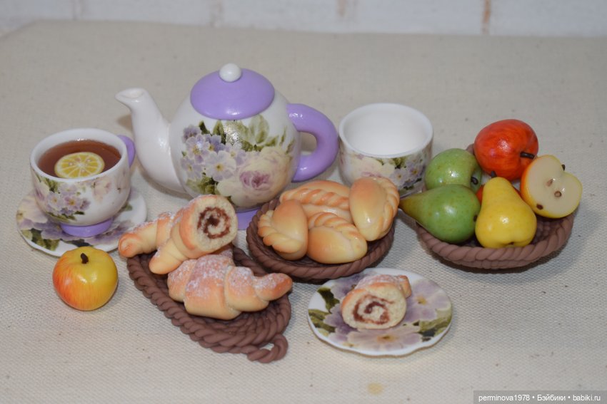 Чайный набор для кукол — Кукольная миниатюра своими руками: еда (фото 10)