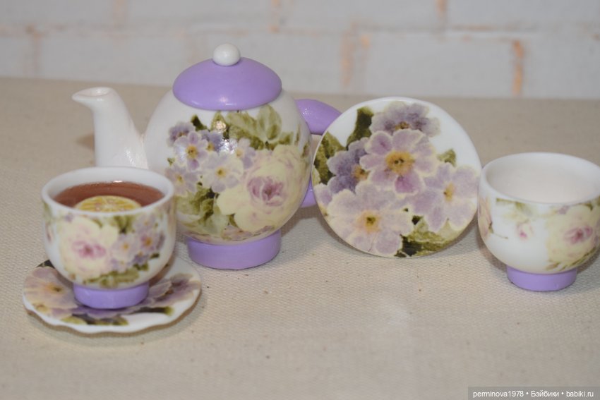 Чайный набор для кукол — Кукольная миниатюра своими руками: еда (фото 6)