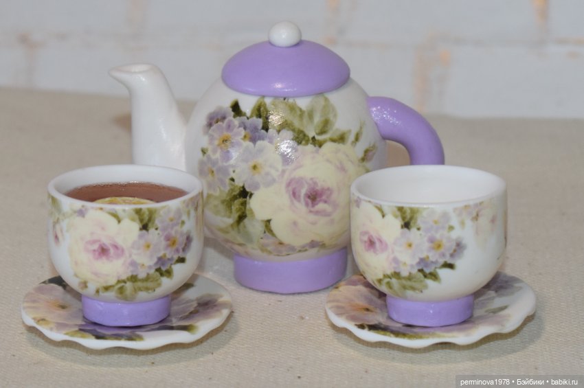 Чайный набор для кукол — Кукольная миниатюра своими руками: еда (фото 5)