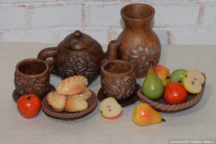 Чайный набор для кукол — Кукольная миниатюра своими руками: еда (фото 3)