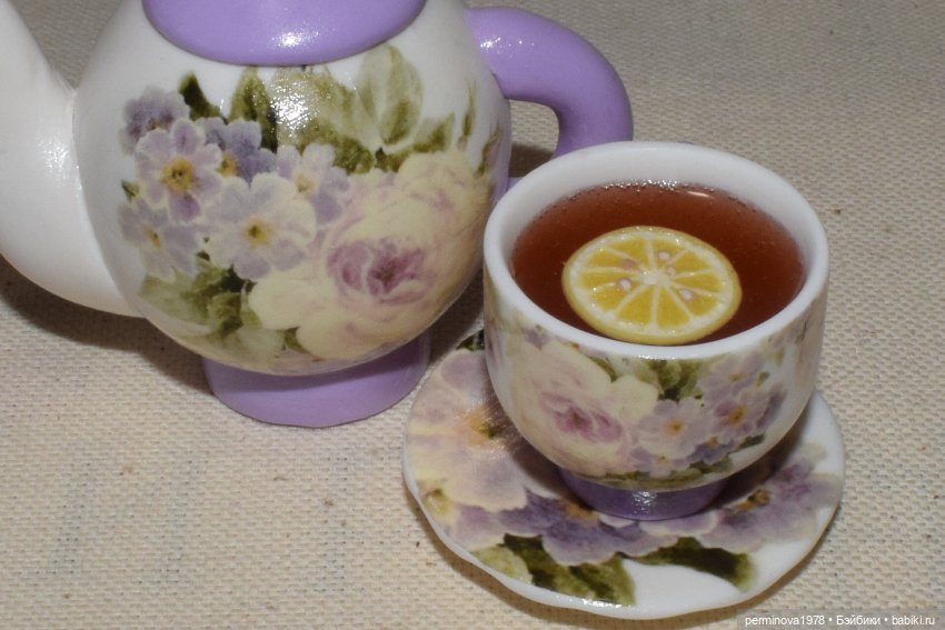 Чайный набор для кукол — Кукольная миниатюра своими руками: еда (фото 7)