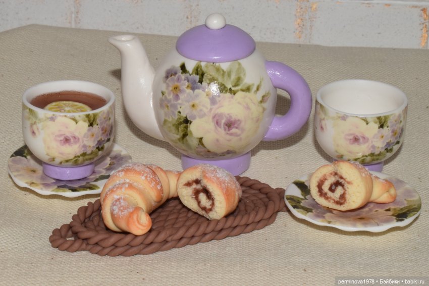 Чайный набор для кукол — Кукольная миниатюра своими руками: еда (фото 8)