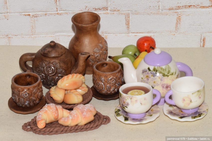Чайный набор для кукол — Кукольная миниатюра своими руками: еда
