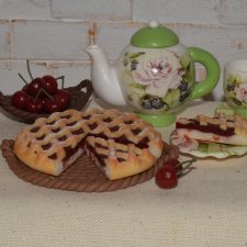 "Вишнёвый пирог" миниатюра для кукол