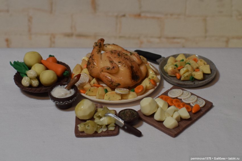 "Курочка с картошечкой" набор игровой миниатюры для Барби