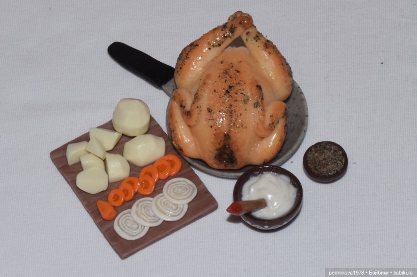 "Курочка с картошечкой" набор игровой миниатюры для Барби (фото 9)