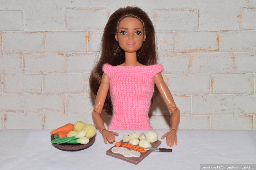 "Курочка с картошечкой" набор игровой миниатюры для Барби (фото 5)