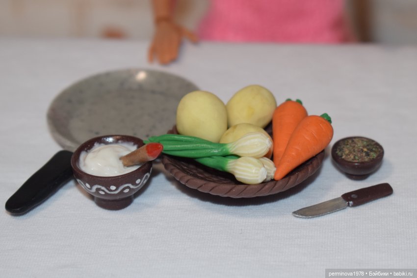 "Курочка с картошечкой" набор игровой миниатюры для Барби (фото 2)