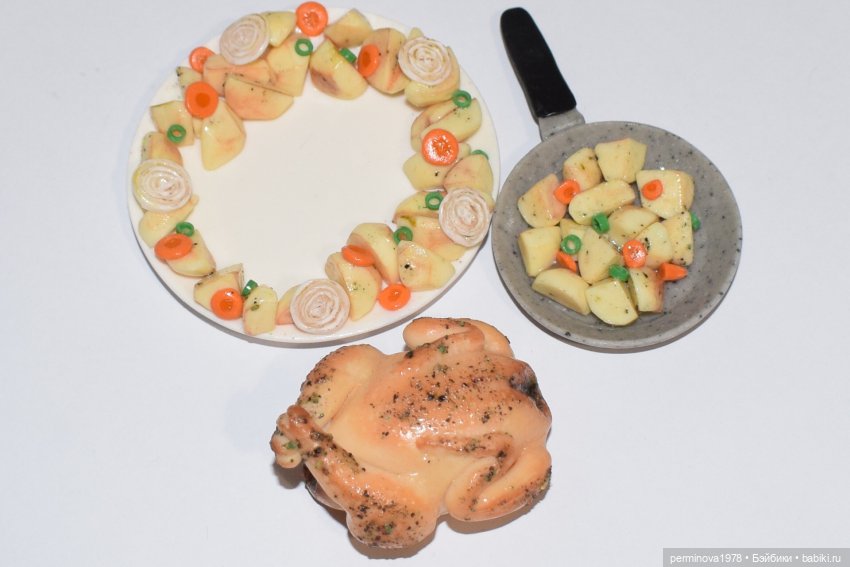 "Курочка с картошечкой" набор игровой миниатюры для Барби