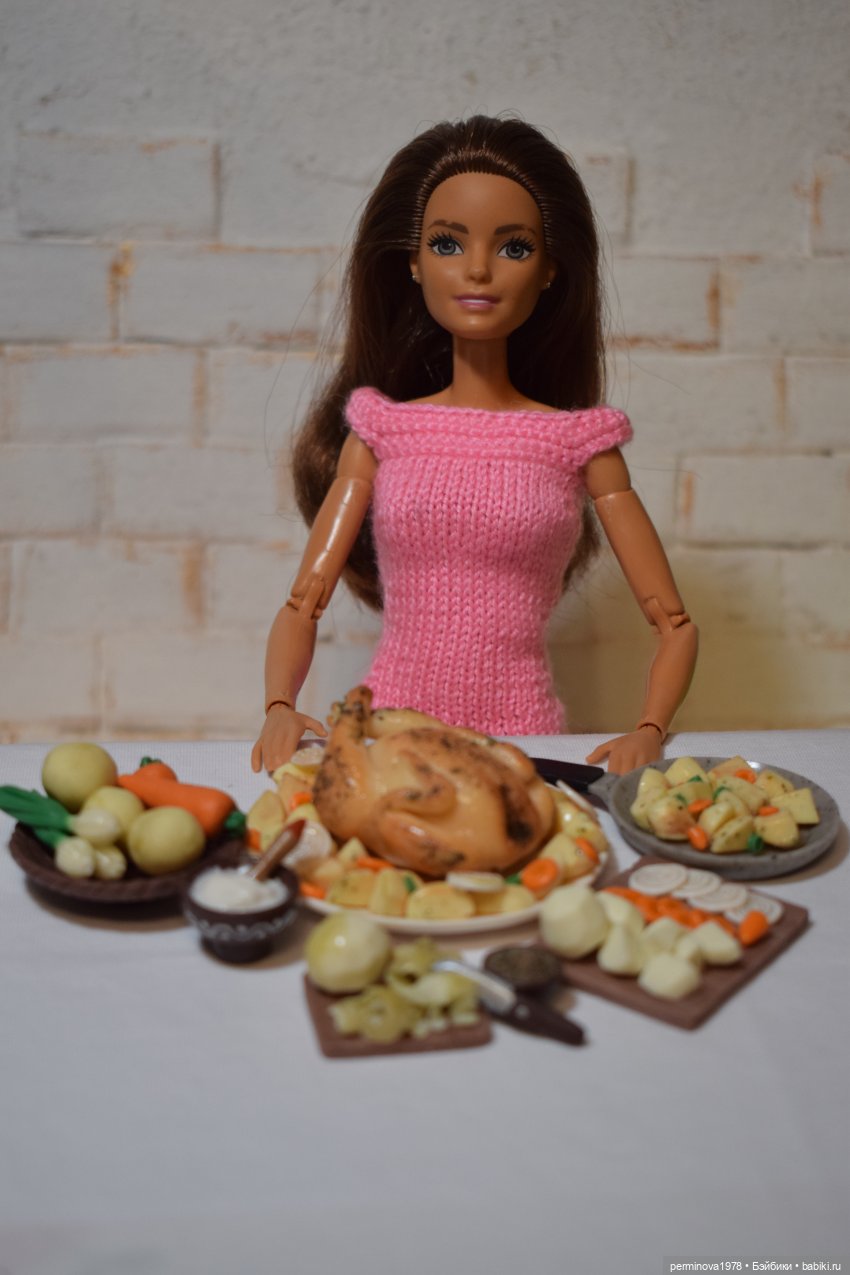 "Курочка с картошечкой" набор игровой миниатюры для Барби