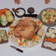 "Курочка с картошечкой" набор игровой миниатюры для Барби