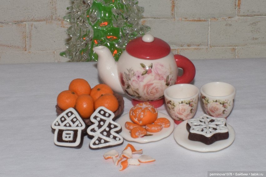 "Праздничный стол" кукольная миниатюра (фото 5)
