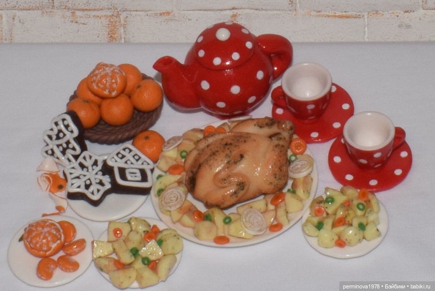 "Праздничный стол" кукольная миниатюра (фото 6)