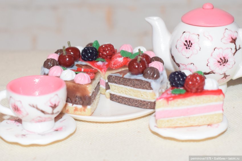 Цветущая сакура. Чайный сервиз для кукол | Бэйбики Цветущая сакура. Чайный сервиз для кукол