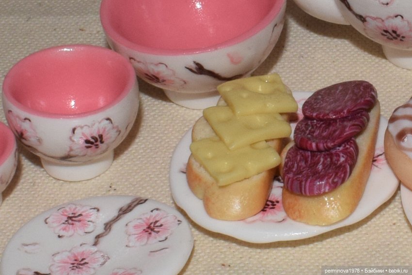 Цветущая сакура. Чайный сервиз для кукол | Бэйбики Цветущая сакура. Чайный сервиз для кукол