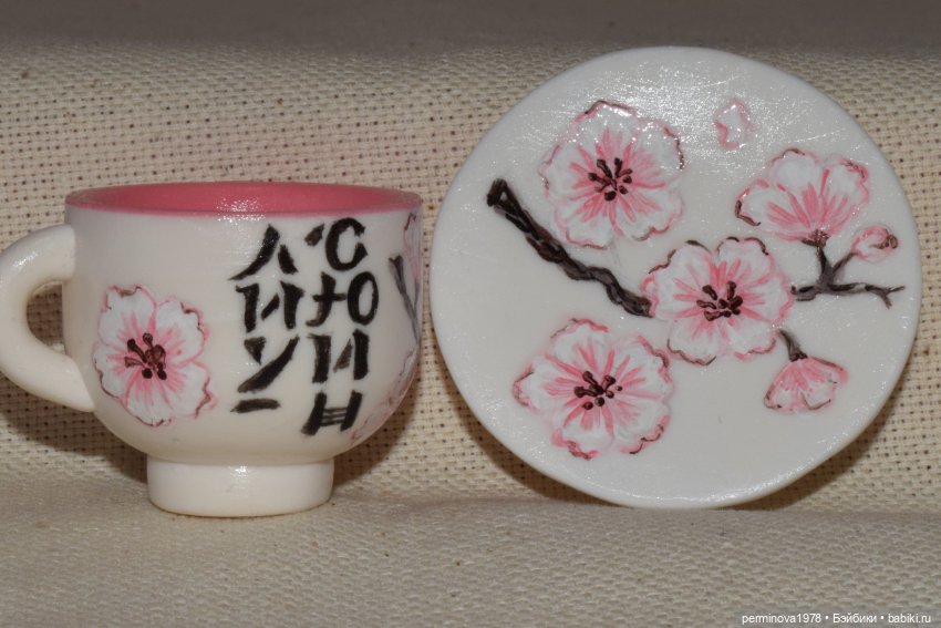 Цветущая сакура. Чайный сервиз для кукол | Бэйбики Цветущая сакура. Чайный сервиз для кукол