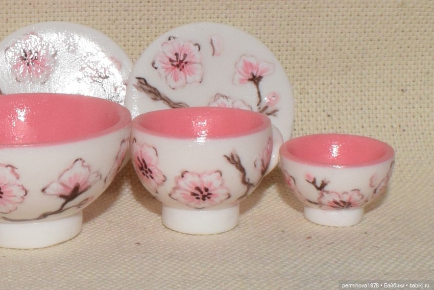 Цветущая сакура. Чайный сервиз для кукол | Бэйбики Цветущая сакура. Чайный сервиз для кукол (фото 5)