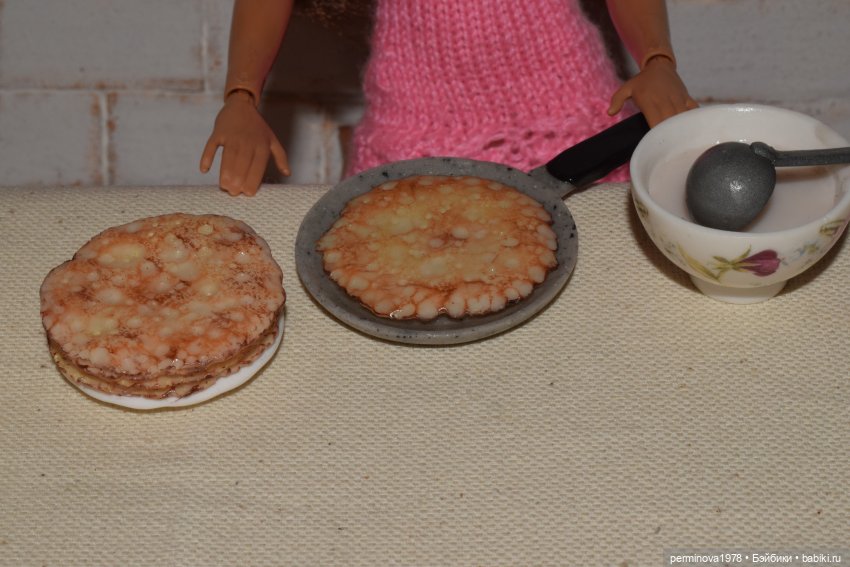 Печём блины. Игровой набор миниатюры для Барби | Бэйбики Печём блины. Игровой набор миниатюры для Барби (фото 7)