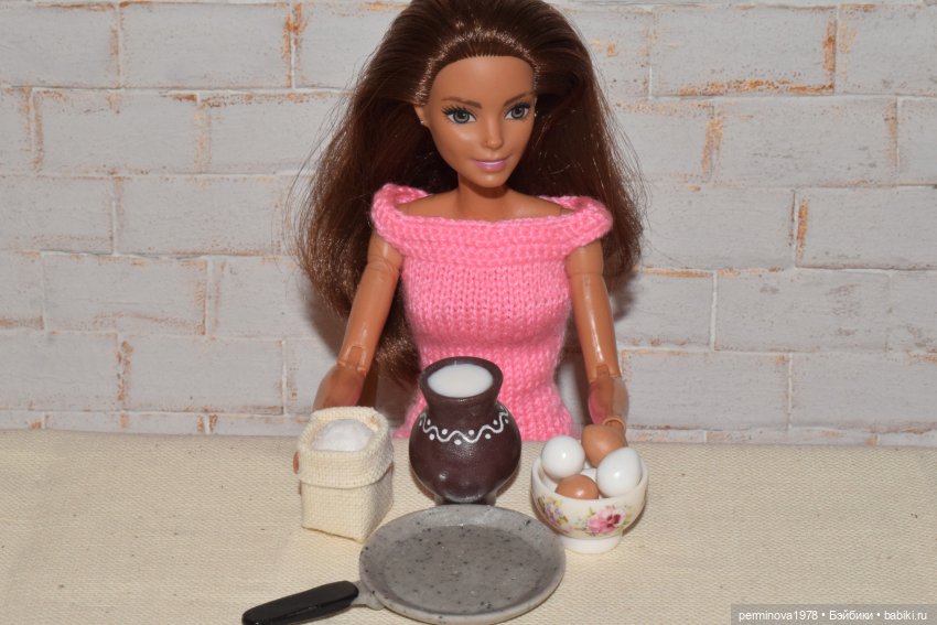 Печём блины. Игровой набор миниатюры для Барби | Бэйбики Печём блины. Игровой набор миниатюры для Барби