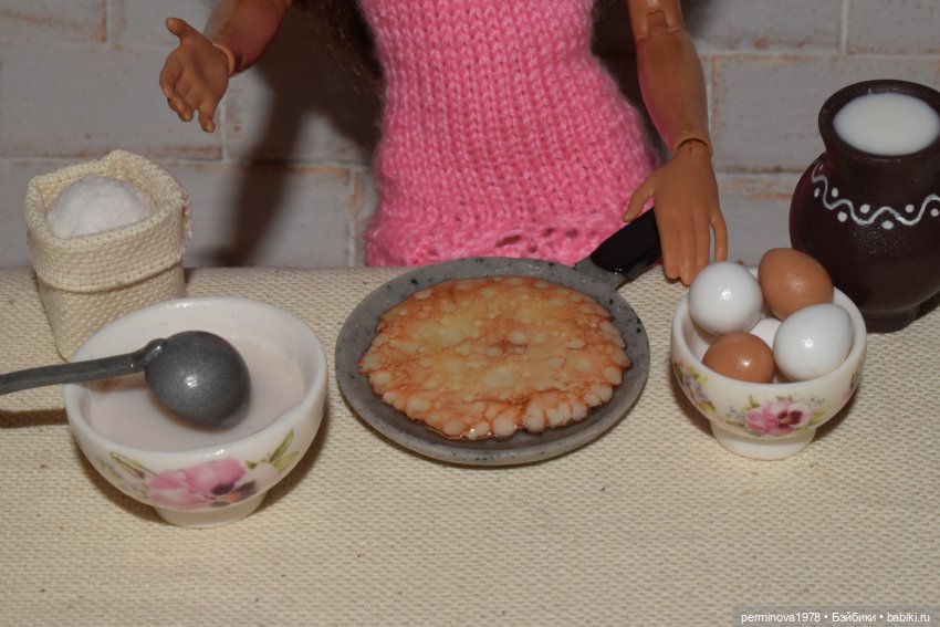 Печём блины. Игровой набор миниатюры для Барби | Бэйбики Печём блины. Игровой набор миниатюры для Барби (фото 6)