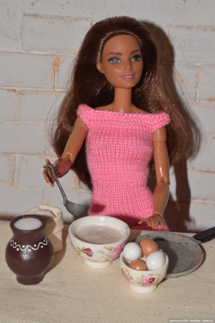 Печём блины. Игровой набор миниатюры для Барби | Бэйбики Печём блины. Игровой набор миниатюры для Барби (фото 4)