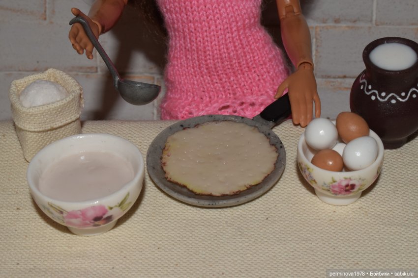 Печём блины. Игровой набор миниатюры для Барби | Бэйбики Печём блины. Игровой набор миниатюры для Барби (фото 5)