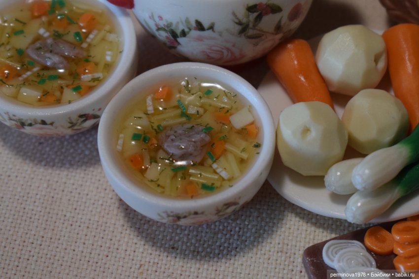 Кукольная миниатюра "Куриный бульон" (фото 10)