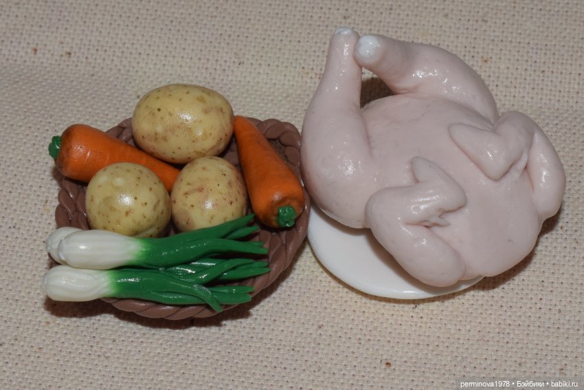 Кукольная миниатюра "Куриный бульон" (фото 2)