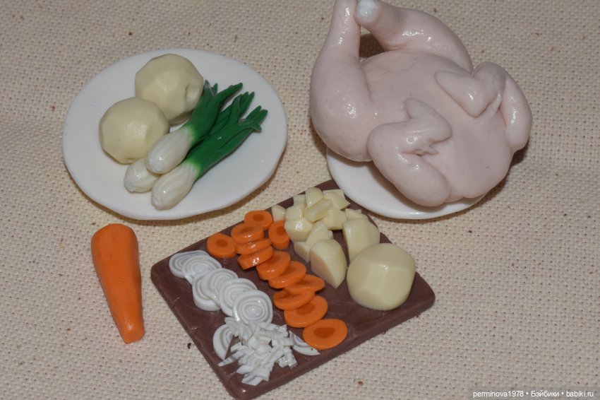 Кукольная миниатюра "Куриный бульон" (фото 8)