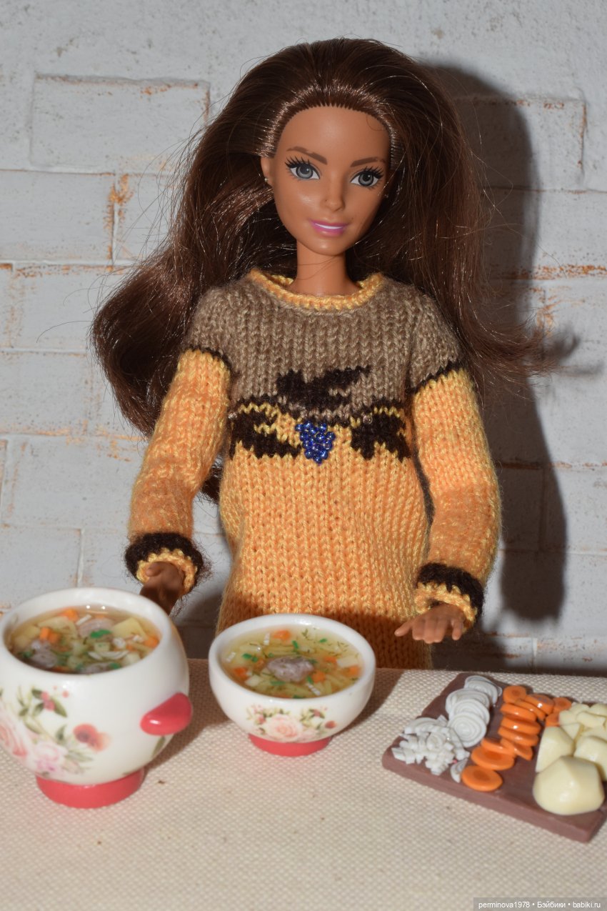 Кукольная миниатюра "Куриный бульон"