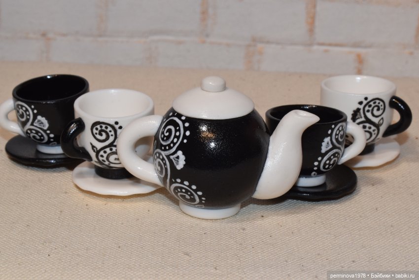 Чёрное и белое — Кукольная миниатюра своими руками: еда