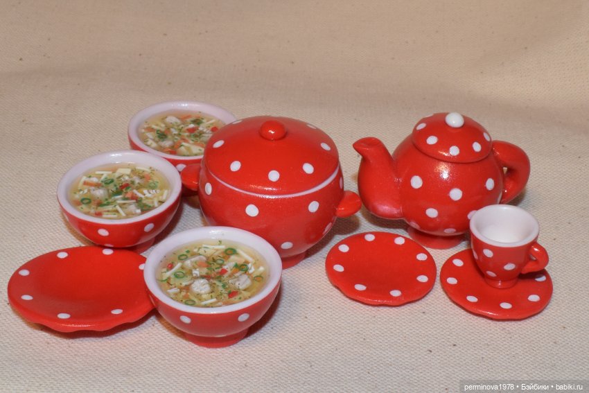 Красный чайник в белый горошек | Бэйбики Красный чайник в белый горошек