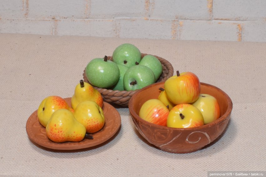 Фрукты, овощи в масштабе 1 к 4