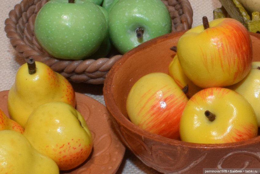 Фрукты, овощи в масштабе 1 к 4