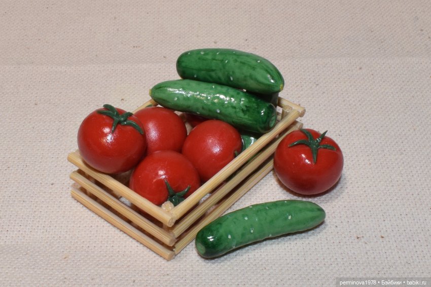 Фрукты, овощи в масштабе 1 к 4