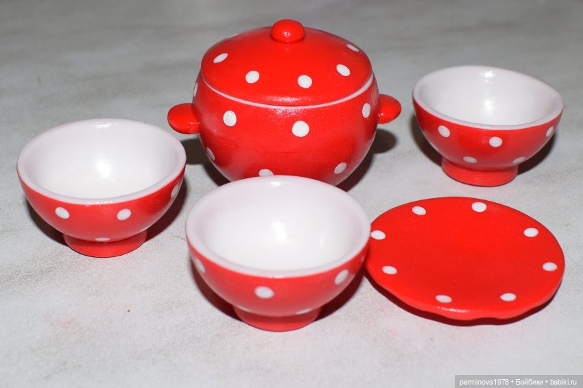 Чайные сервизы и наборы посуды для кукол Часть третья