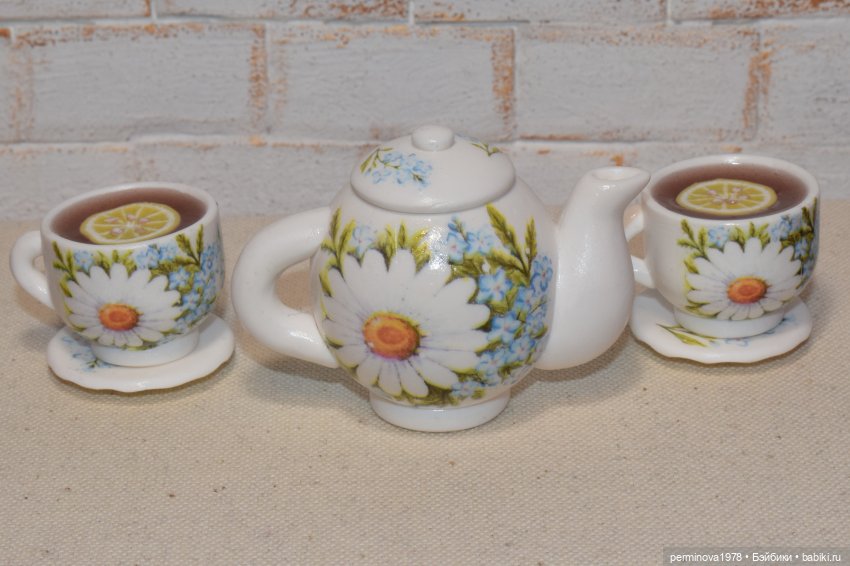 "Ромашки и незабудки" чайный сервиз | Бэйбики "Ромашки и незабудки" чайный сервиз