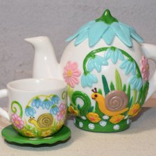 Чайник "Цветочная полянка" Процесс создания