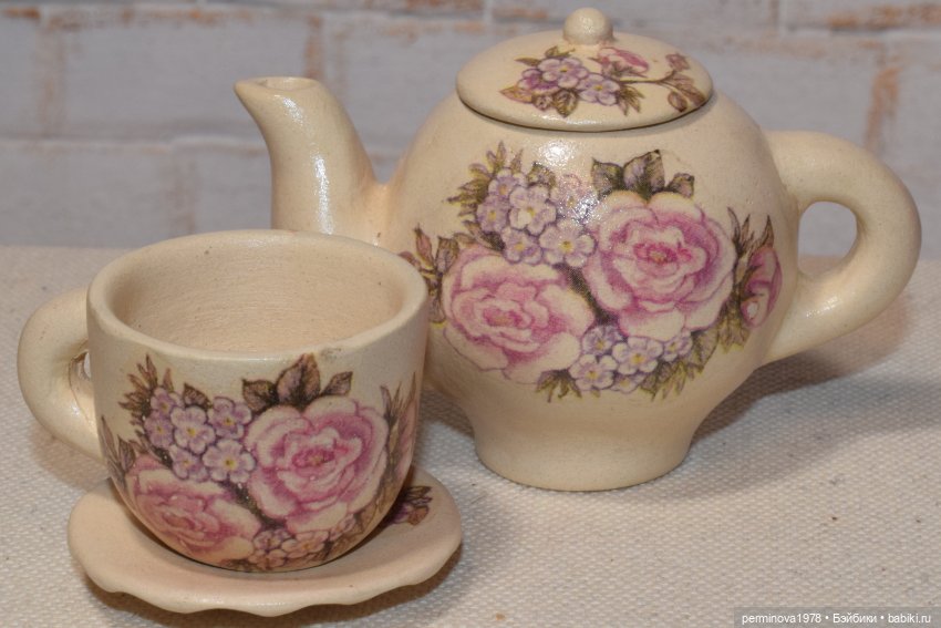 Керамический чайный сервиз (фото 8)