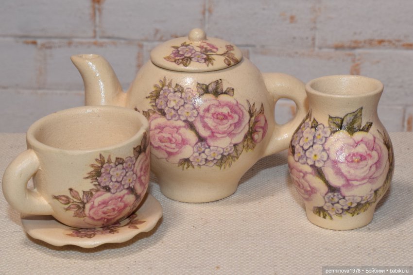 Керамический чайный сервиз (фото 2)