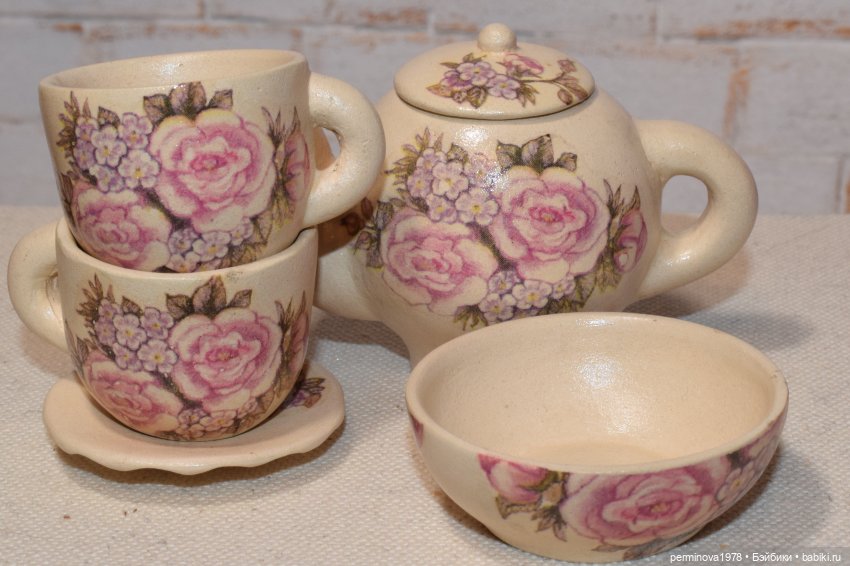 Керамический чайный сервиз (фото 7)