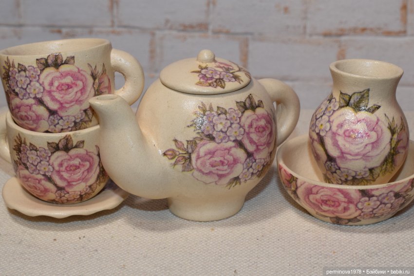 Керамический чайный сервиз (фото 6)