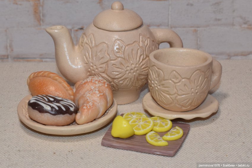"Нежный цветок" Керамический чайный сервиз (фото 8)