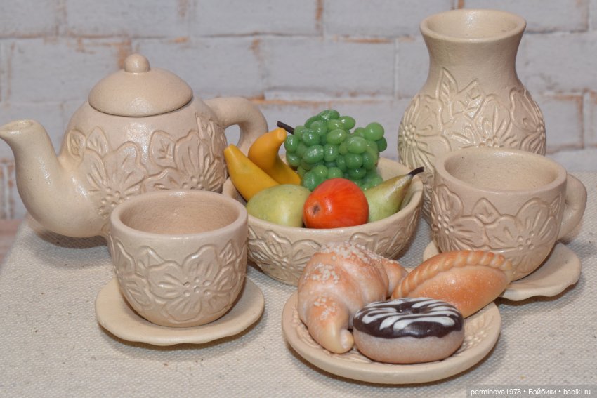 "Нежный цветок" Керамический чайный сервиз