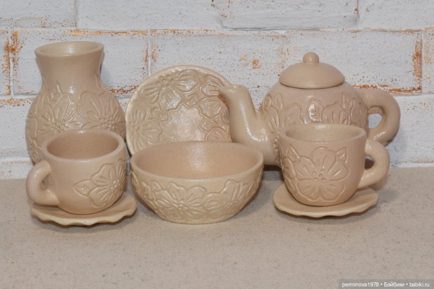 "Нежный цветок" Керамический чайный сервиз (фото 6)