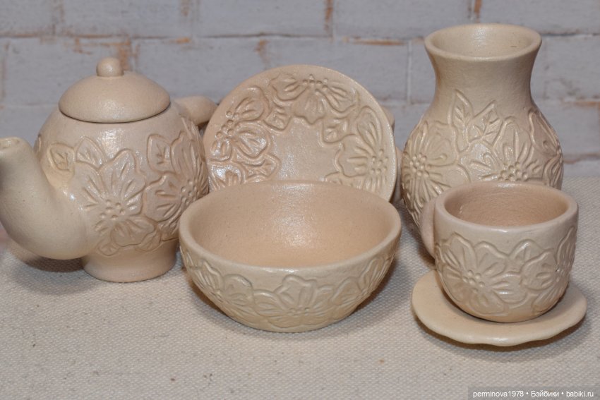 "Нежный цветок" Керамический чайный сервиз (фото 4)