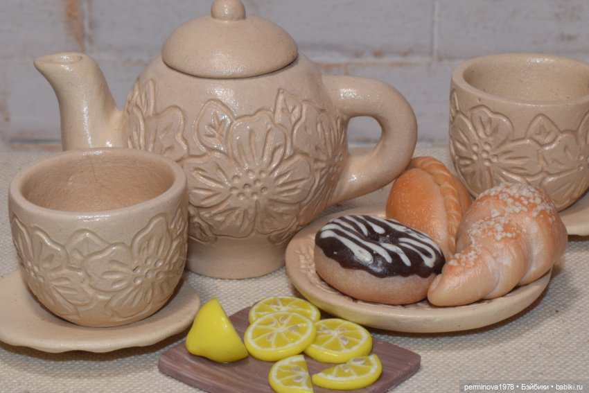 "Нежный цветок" Керамический чайный сервиз (фото 7)